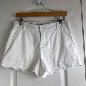 Lauren James Women's Scalloped Hem Poplin Shorts White Size S - New With Tags